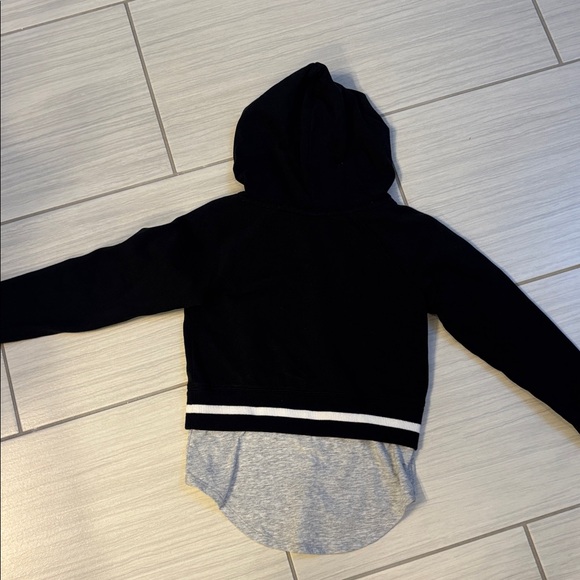 Girls Danskin Black Hooded Sweatshirt with Pink Varsity Patch - Picture 7 of 8